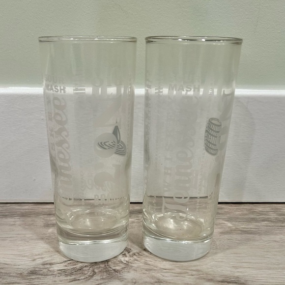 Jack Daniel’s Old No 7 Tennessee Whiskey Silver Rimmed Highball Glasses Set Of 2 - Picture 2 of 6